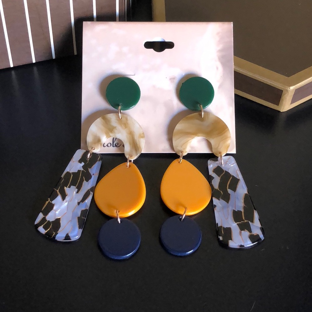 Colorful Geometric Statement Earrings